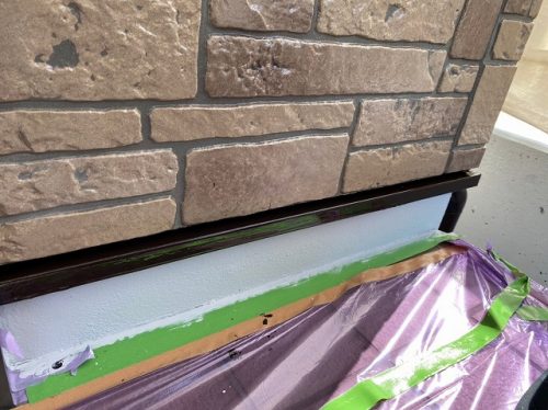春日井市　外壁塗り替え　水切り塗装完了