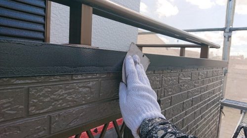 春日井市　外壁塗り替え　笠木ケレン