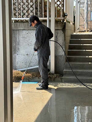 春日井市　外壁塗装　洗浄
