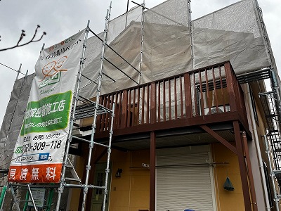 春日井市　外壁塗装　足場設置